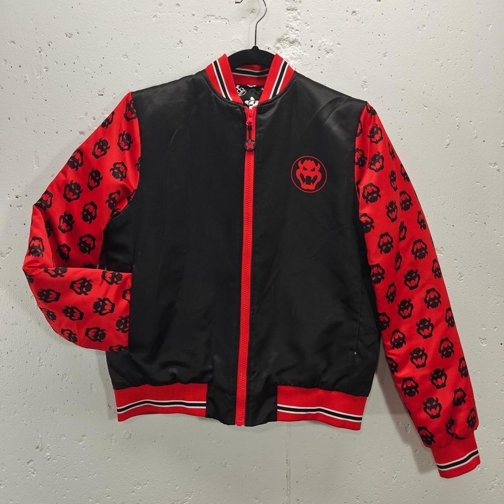 Blackmilk Womens XS Bowzer Shiny Bomber Jacket Coat Super Mario Nintendo